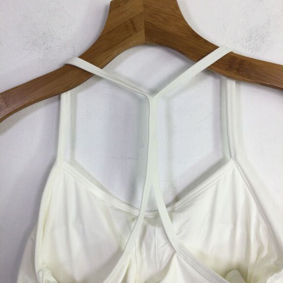Calme Womens Cross Back Cami Top Sleeveless Comfortable White Size Medium NWT - Picture 8 of 16